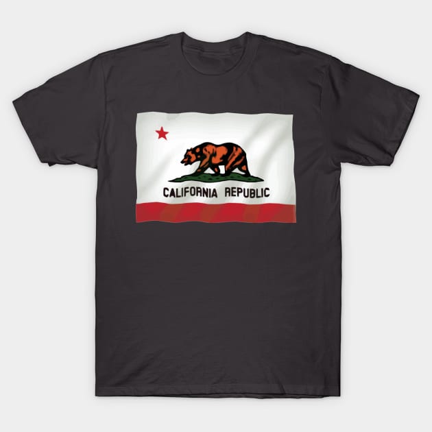 California Republic State Flag Bear T-Shirt by jdunster